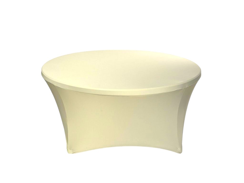 TENTino Elastický obrus STANDARD na okrúhly stôl 122 cm Farba obrusu: KRÉMOVÁ / IVORY