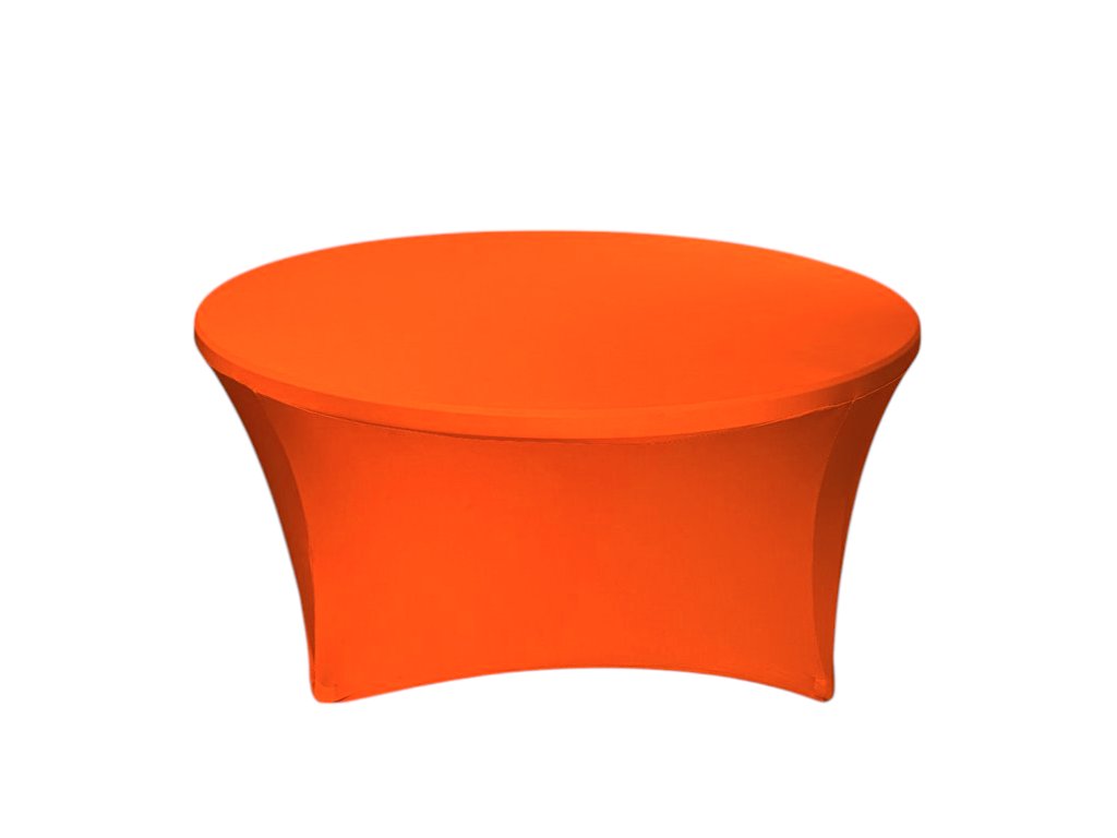 TENTino Elastický obrus STANDARD na okrúhly stôl 152 cm Farba obrusu: ORANŽOVÁ / ORANGE
