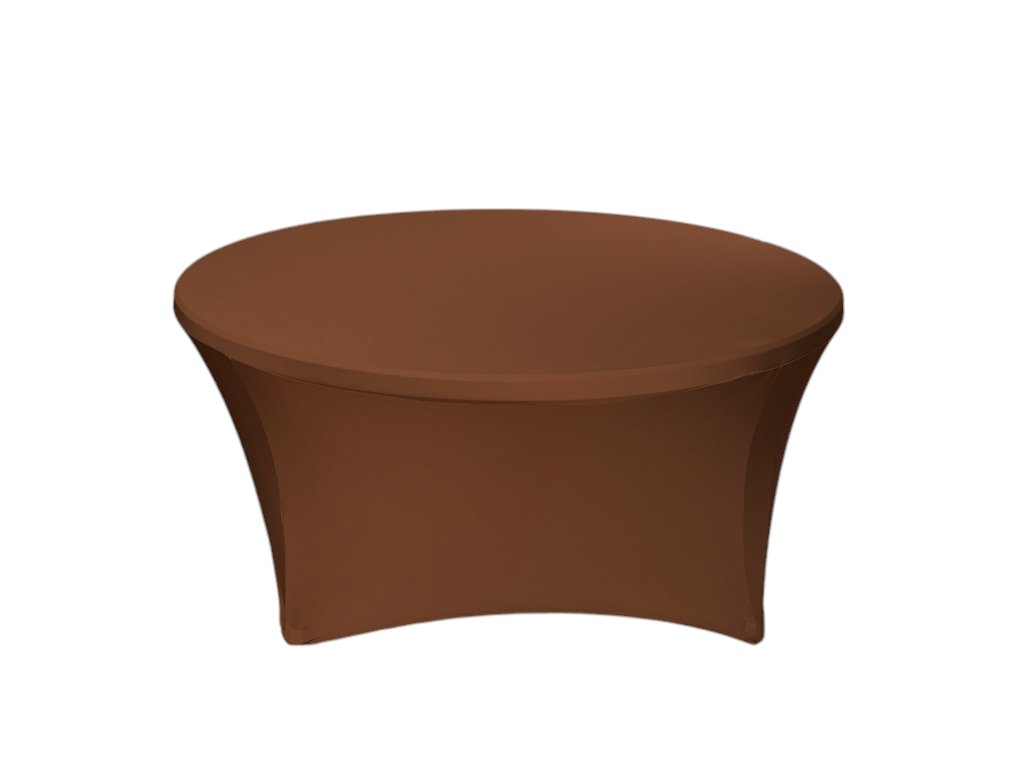 TENTino Elastický obrus STANDARD na okrúhly stôl 152 cm Farba obrusu: ČOKOLÁDOVOHNEDÁ / CHOCOLATE