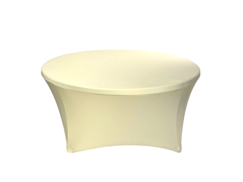 TENTino Elastický obrus STANDARD na okrúhly stôl 180 cm Farba obrusu: KRÉMOVÁ / IVORY