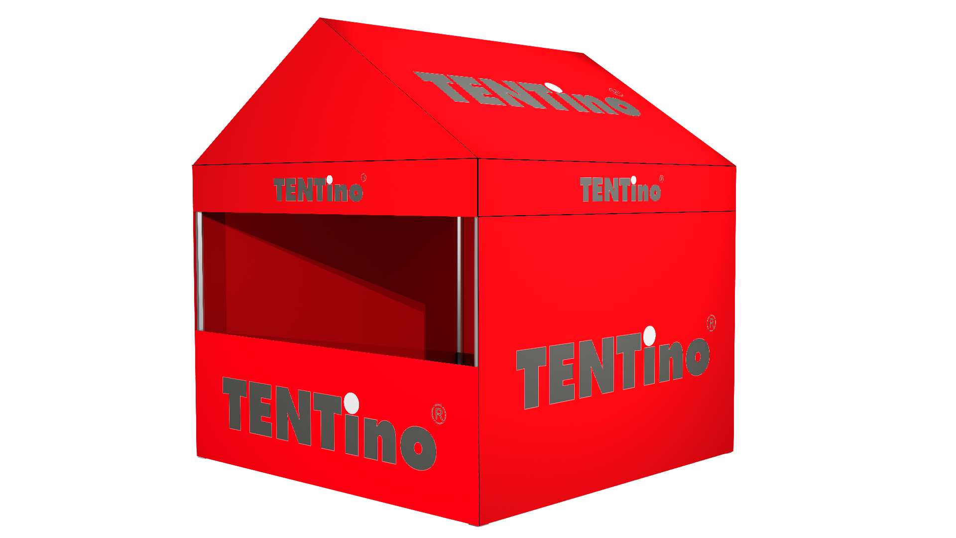 TENTino SET-Nožnicový párty stan 3x3 m GABLED s jednostrannou potlačou Typ konštrukcie: GABLED, POTLAČ - strecha + bočnice: střecha + 4x bočnice, Gramáž polyesteru: 230 g/m2