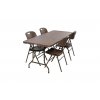 výhodný záhradný set stôl imitácia dreva 180x76 pol + 4x stolička