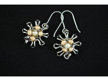 Náušnice "Perlový květ"