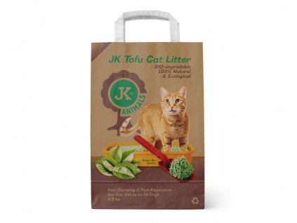 Bio-rozložitelná Tofu podestýlka s vůní zeleného čaje, stelivo pro kočky bez chemických přísad, 2,5 kg, kočkolit (Tofu Cat Litter Green Tea)