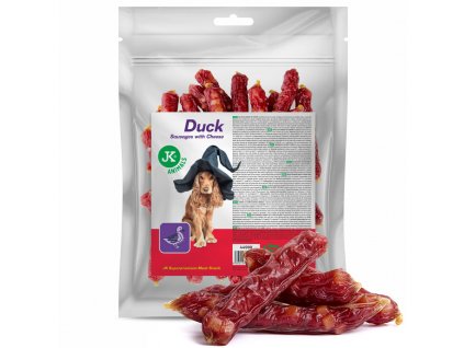 44990 jk superpremium meat snack 100 duck sausages with cheese 500 g 1
