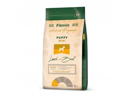 fitmin dog mini puppy lamb beef 12 kg h L