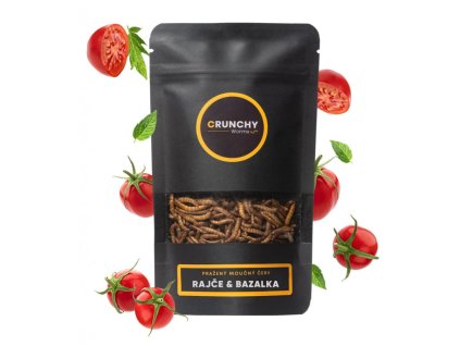 Crunchy Worms s příchutí RAJČE & BAZALKA 20 g