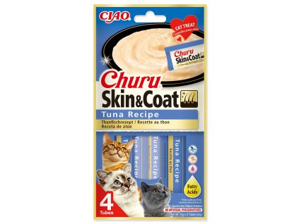 Pochoutka Churu Skin & Coat tuňák 4x14g