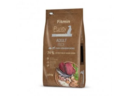 Fitmin Purity Adult Fish & Venison Rice kompletní krmivo pro psy 12 kg