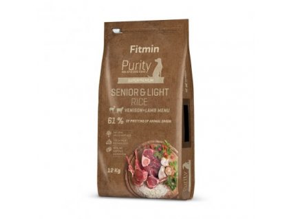 Fitmin Purity Senior & Light Venison & Lamb Rice kompletní krmivo pro psy 12 kg