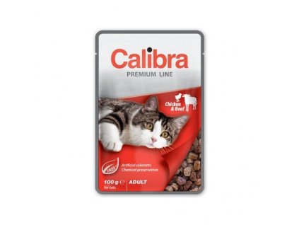 calibra cat kapsa premium adult chicken beef 100g