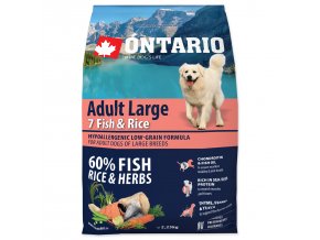ONTARIO Dog Adult Large Fish & Rice (2,25kg)