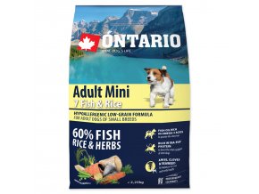 ONTARIO Dog Adult Mini Fish & Rice (2,25kg)