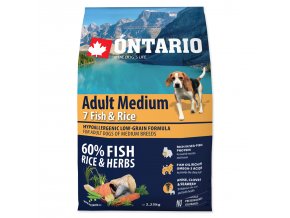 ONTARIO Dog Adult Medium Fish Rice (2,25kg)