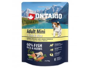 ONTARIO Dog Adult Mini Fish & Rice (0,75kg)