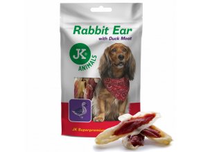 44973 jk superpremium meat snack dog rabbit ear duck 80 g 1