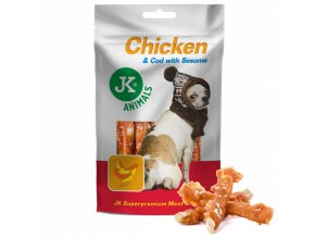 44965 jk superpremium meat snack dog 100 chicken and cod with sesame 80 g 1