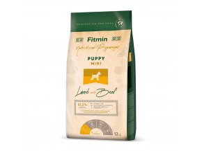 fitmin dog mini puppy lamb beef 12 kg h L