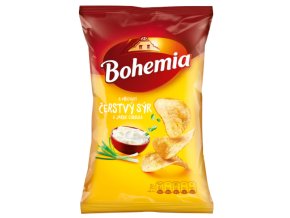 Bohemia Chips čerstvý sýr a jarní cibulka 130g