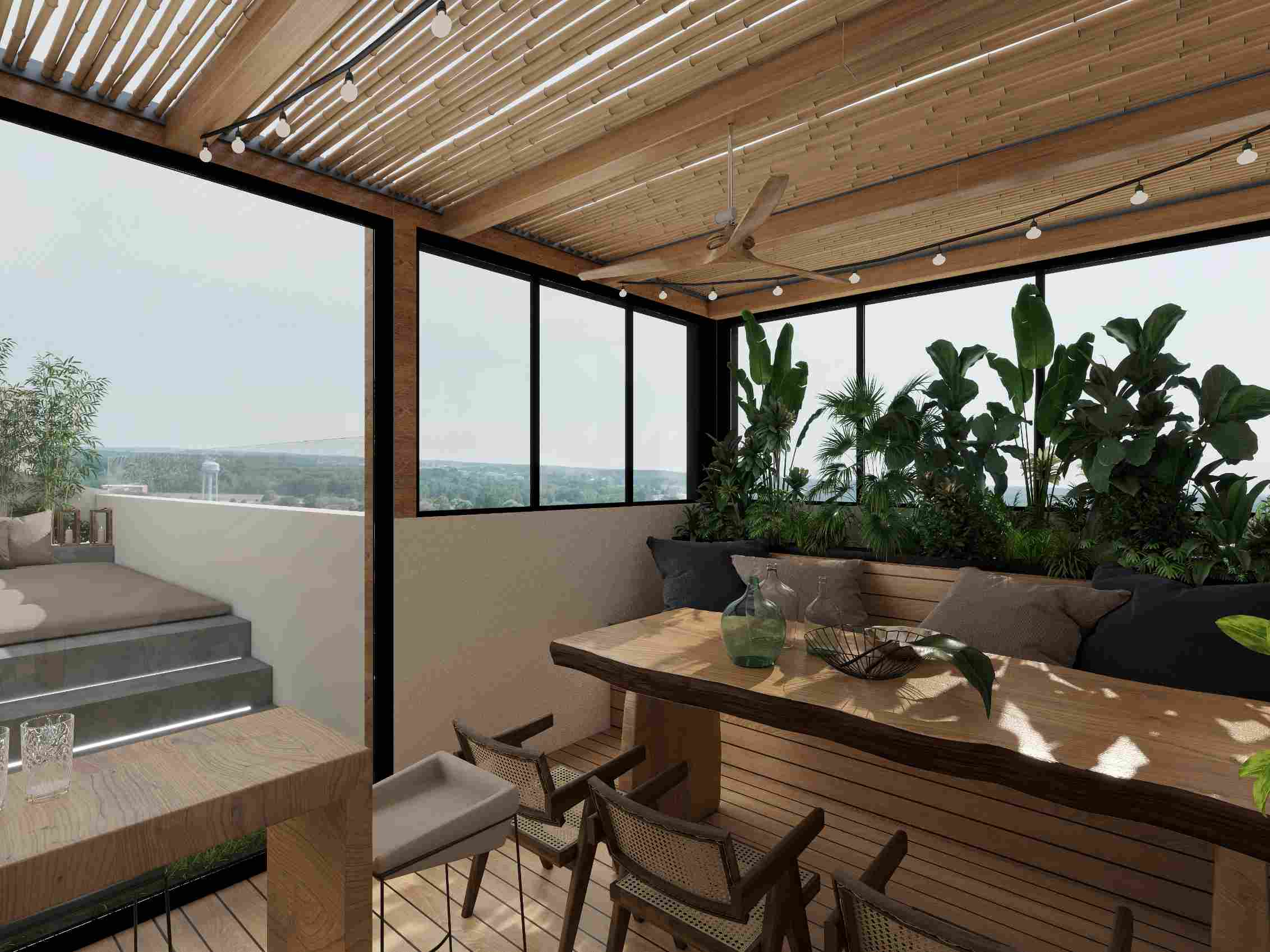 kryta-terasa-s-drevenym-stolom-stolickami-rastlinami-a-vyhladom-do-okolia