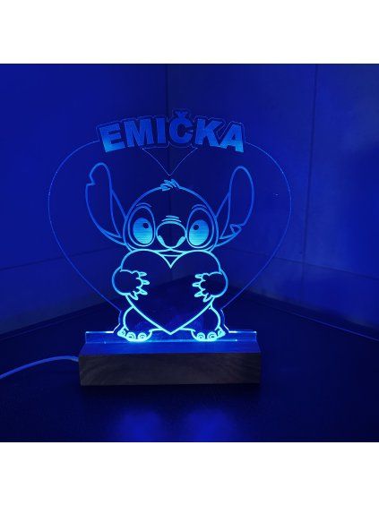 Akrylová lampička Stitch