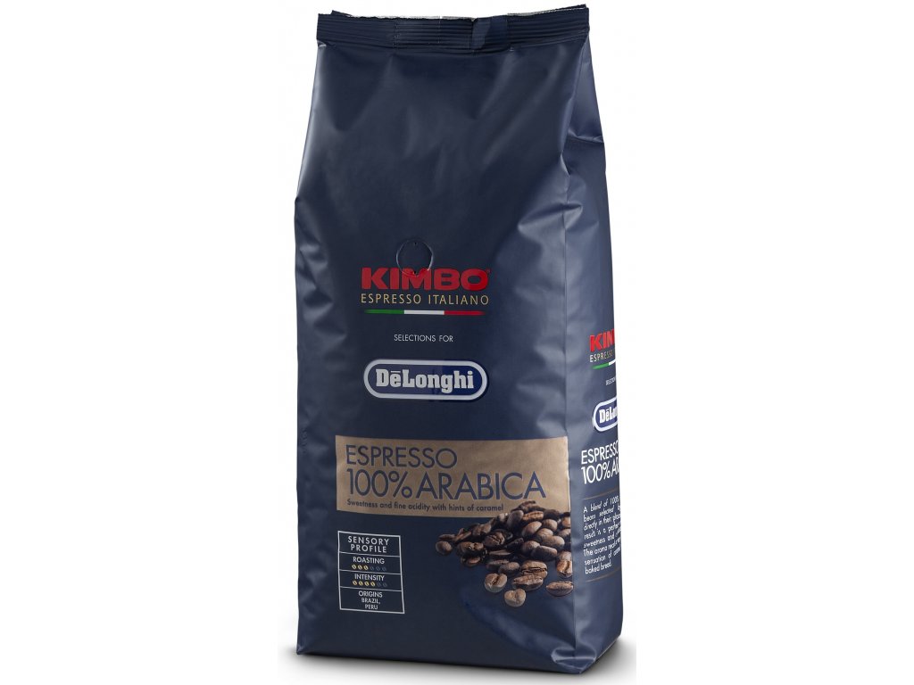 Kawa ziarnista DELONGHI Kimbo Espresso Arabica 1 kg front bok1