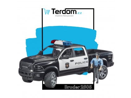 Bruder 2505 Terénní auto RAM 2500 POLICIE s figurkou