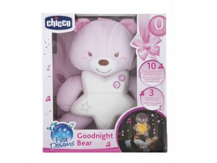 Chicco Goodnight bear svítící medvídek růžový