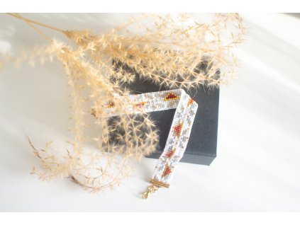 Karamelový ornament – korálkový náramek