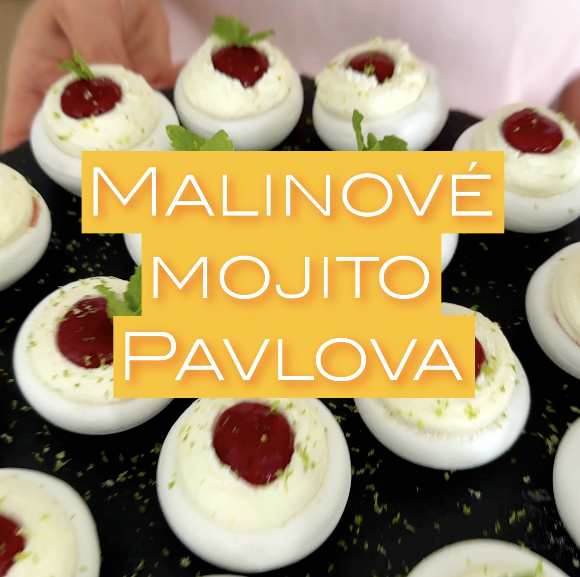 Malinové mojito Pavlova