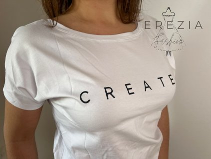 Bílé tričko s výstřihem na záda