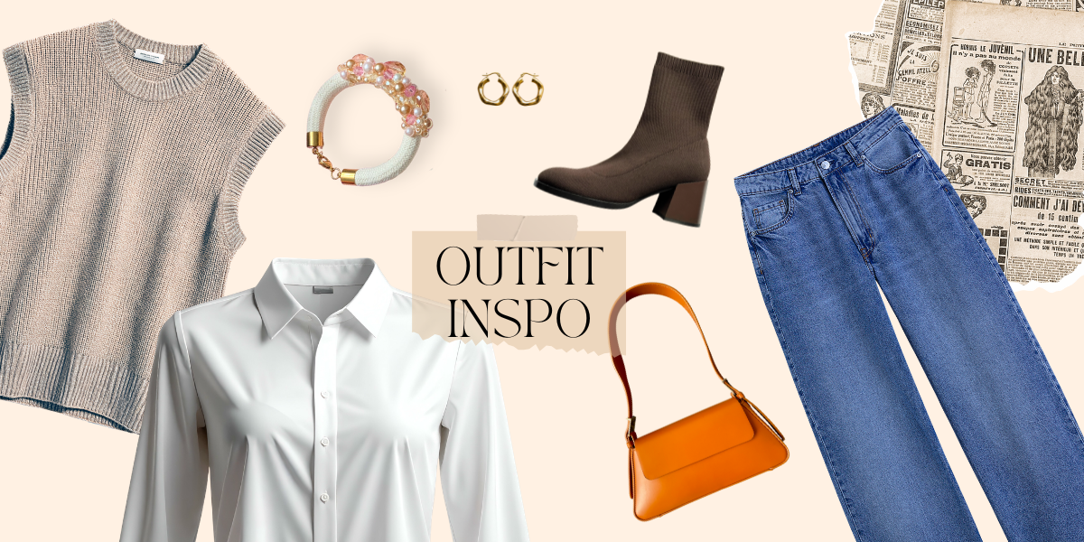 Outfitová inspirace - pletená vestička