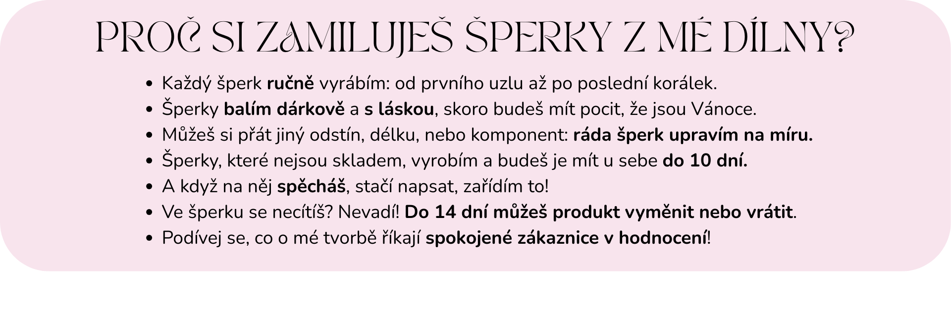 proč si  šperky ode mě zamiluješ