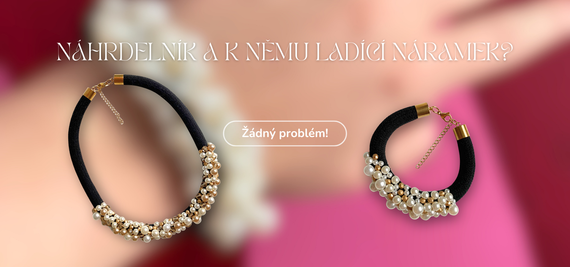 pošitý lanový náhrdelník a náramek