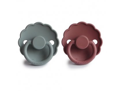 FRIGG Daisy dudlíky ze silikonu 2ks - French Gray + Woodchuck