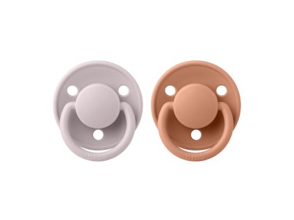BIBS De Lux cumliky z prirodneho kaucuku:zo silikonu 2ks PinkPlum+Peach