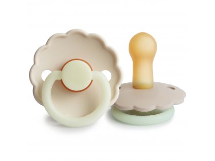FRIGG Daisy NOČNÍ - kaučukový dudlík - 2 ks - Cream + Croissant