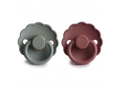 FRIGG Daisy dudlík z přírodního kaučuku 2ks - French Grey + Woodchuck