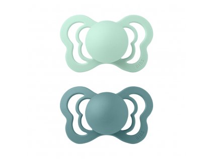 BIBS Couture ortodontický dudlík ze silikonu 2ks - Nordic Mint + Island Sea