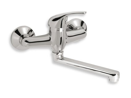 Titania Iris nástenná umývadlová drezová batéria 150 mm, rám 21cm, chróm TermaTech.sk (2)