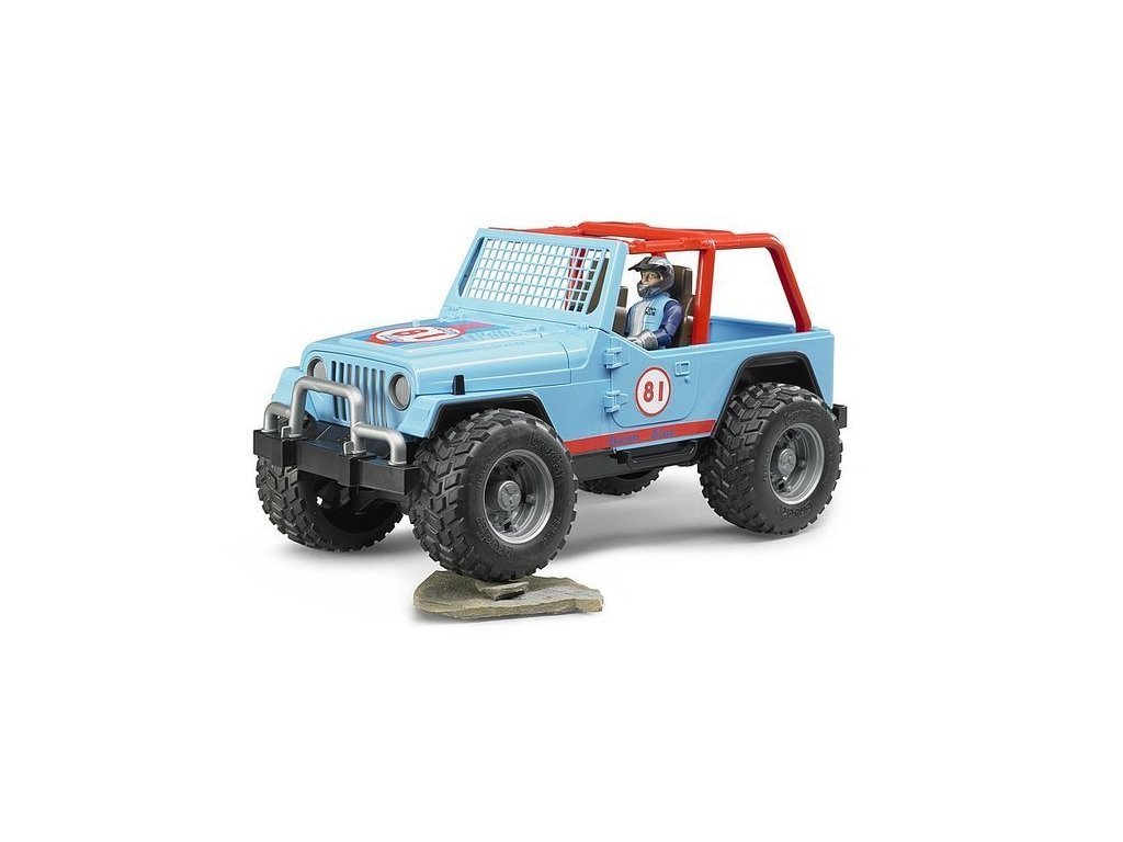Bruder 2541 Jeep WRANGLER Cross Country modrý s figurkou jezdce 7