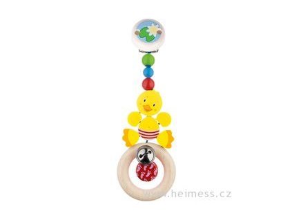 Kačenka - dřevěná hračka pro miminka s klipem
