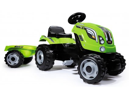 Šlapací traktor Farmer XL zelený s vozíkem