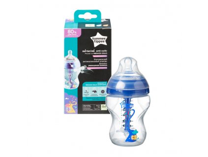 Tommee Tippee Kojenecká láhev C2N ANTI-COLIC Boy 260 ml 0m+