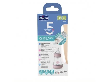 Chicco láhev kojenecká Perfect 5 silikon růžová 150 ml