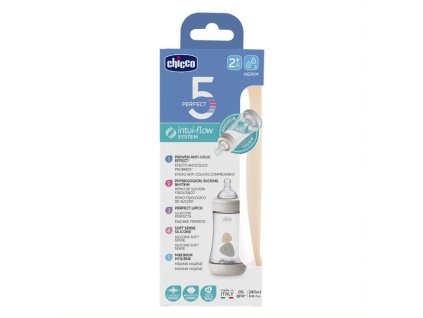 CHICCO Láhev kojenecká Perfect 5 silikon neutral 240ml