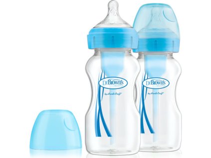 271583 dr brown s lahev antikolik options siroke hrdlo 2x270ml plast modra