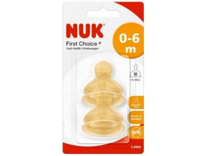 Nuk Náhradní savička na kojeneckou láhev latex 0-6m M, 2ks