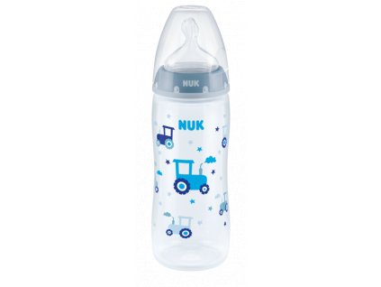 Nuk Láhev indikátor teploty, latexová savička, 0-6m, modrá