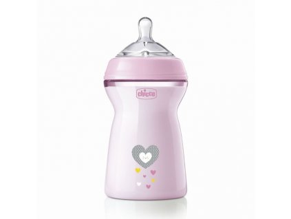 CHICCO Láhev kojenecká Natural Feeling 330ml, 6m+ Girl